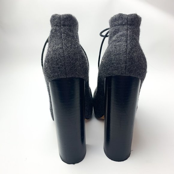 Alexander Wang "Constance" charcoal gray wool platform heel boot 36 - Picture 4 of 8